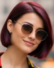 Bob corto color borgo�a