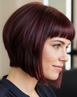 Bob en l�nea A con peinado liso