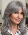 Estilo para cabello largo y gris