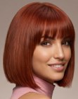 Cabello completamente lacio en un corte bob
