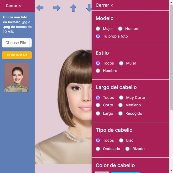 Subir tu foto para probar cortes de pelo