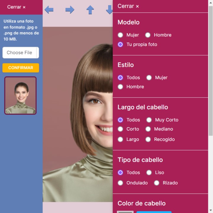 Tu foto cargada para probar cortes de pelo