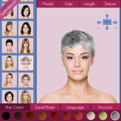 Simulación de cabello gris