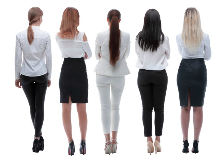 The back of different women