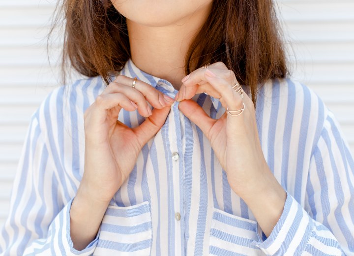 Looking taller with a striped shirt or blouse