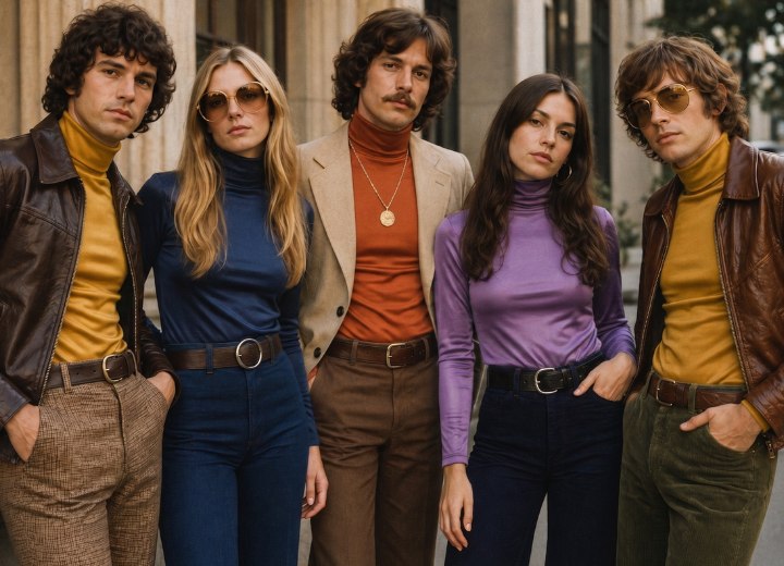 Nylon turtlenecks in the 1970s