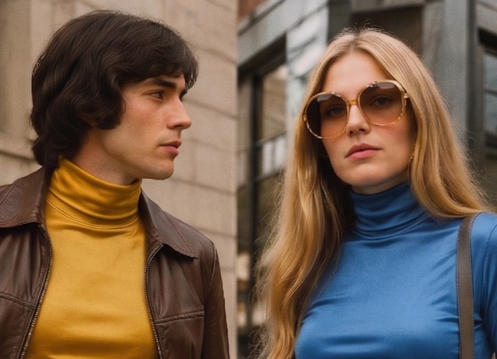 1970s nylon turtlenecks for men and women