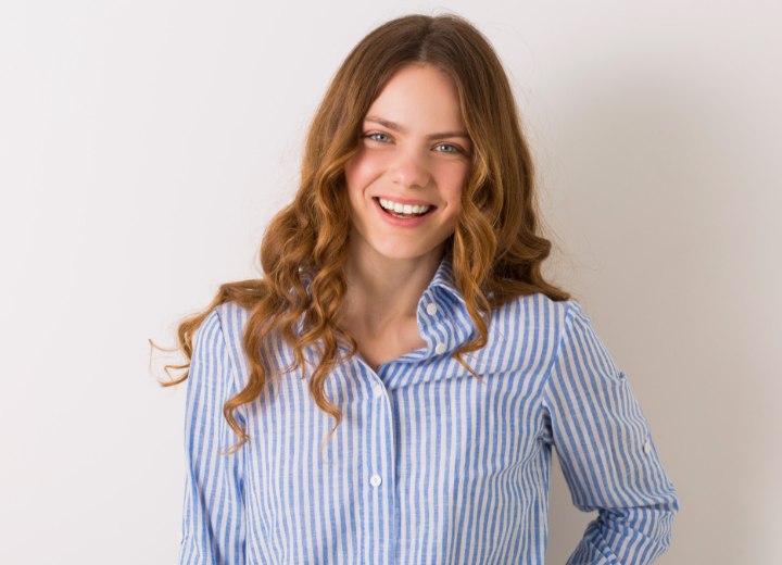 Girl wearing a striped shirt