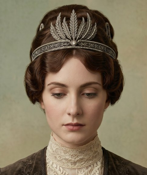 Coiffure des années 1910 à l’élégance aristocratique