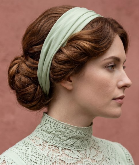 Chignon simple avec bandeau