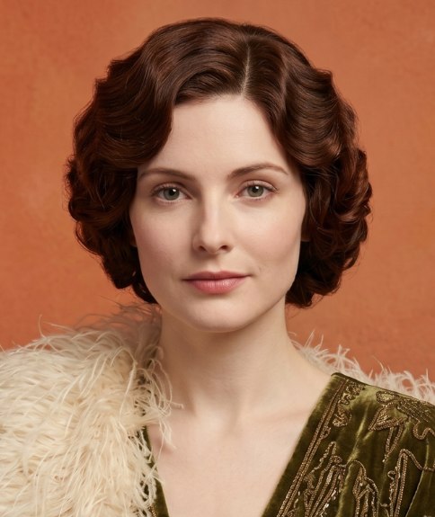Coiffure relevée des années 1910 avec ondulations en forme de S