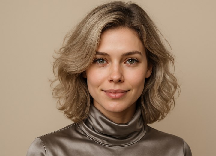 Les cheveux d'une femme avec leur côté dominant