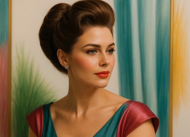 Coiffure relevée des années 1950