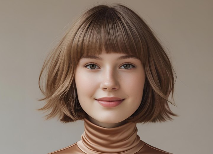 Coupe de cheveux au carré pour un visage fin