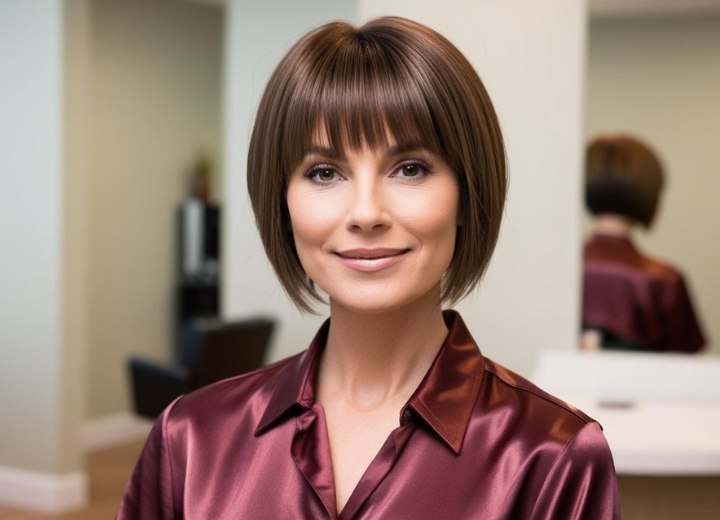 Cheveux courts pour une femme d'âge moyen