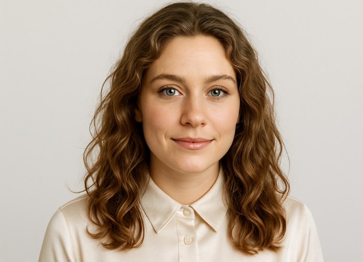 Style moderne pour cheveux longs et bouclés