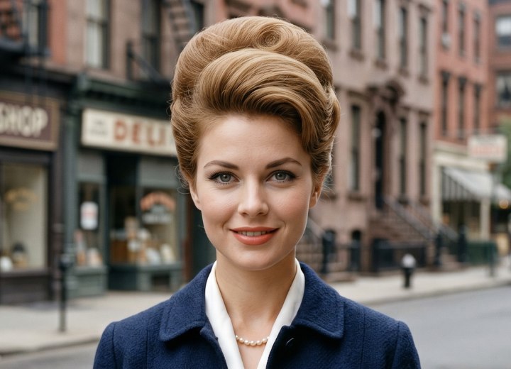 Coiffure ruche des années 1950