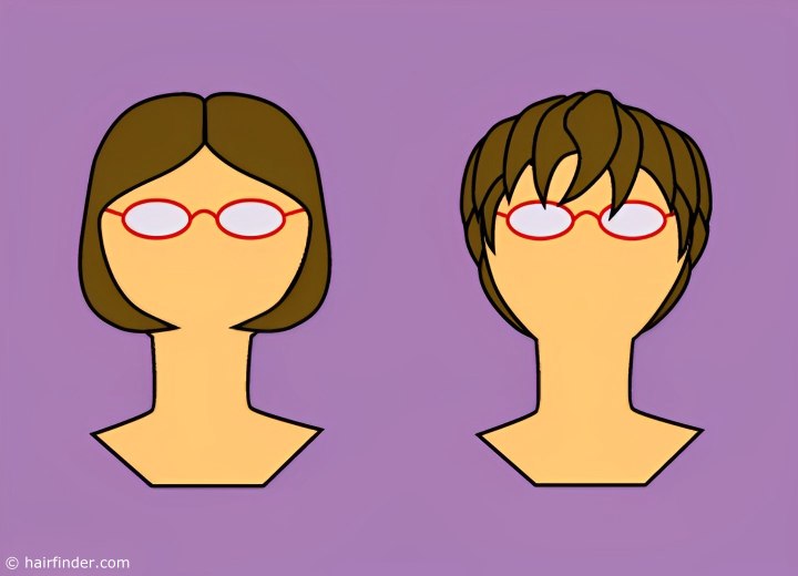 Coiffures pour des lunettes à petite monture