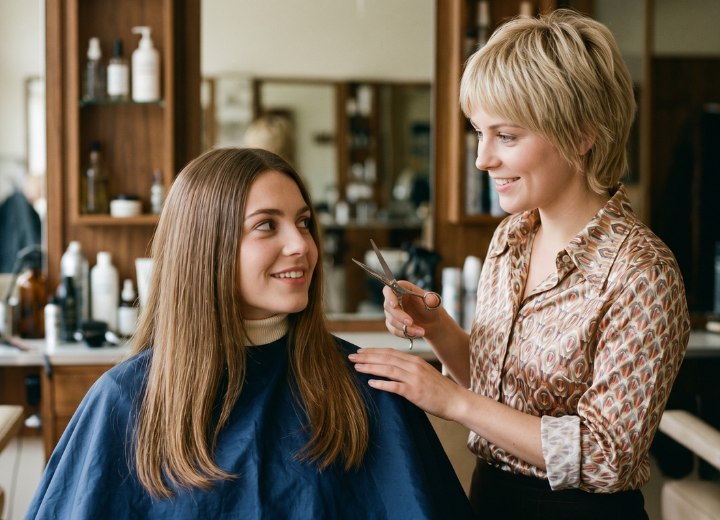 Salon de coiffure des années 1970
