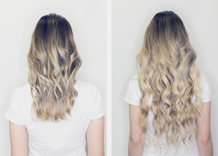 Cheveux longs avec des extensions