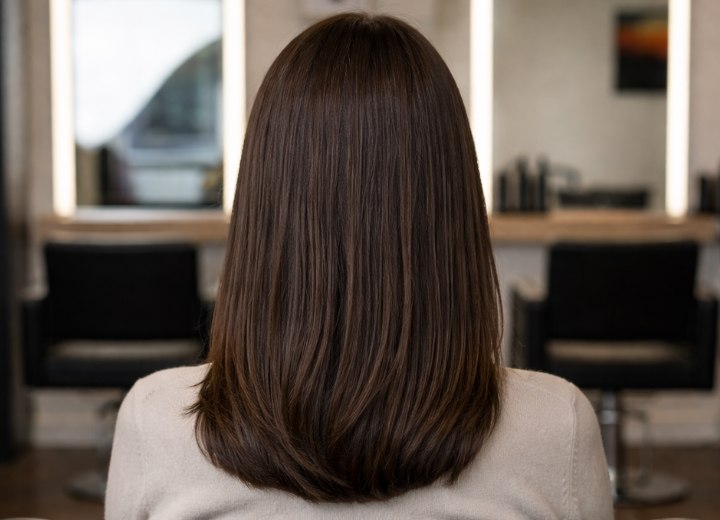 Coiffure d&eacute;passant les &eacute;paules pour femmes de plus de 50 ans