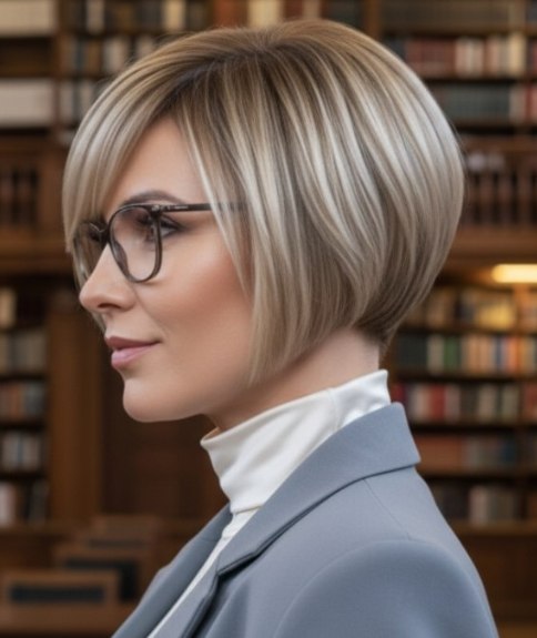 Carr&eacute; plongeant court et col roul&eacute; blanc &ndash; Vue de c&ocirc;t&eacute;