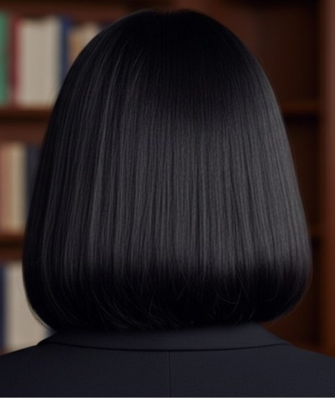 Carr&eacute; mi-long &ndash; Vue de dos