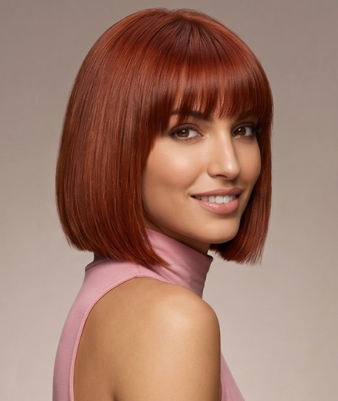 Coupe au carr&eacute; pour cheveux parfaitement lisses