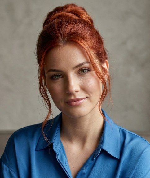 Chignon pour cheveux roux