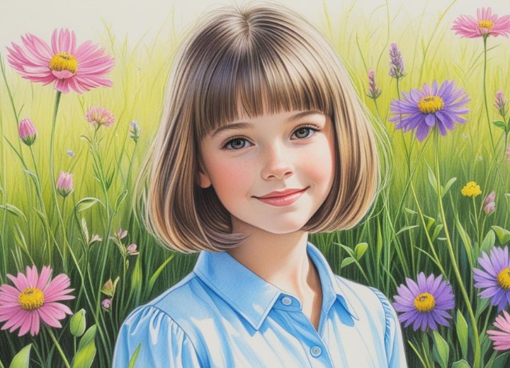 Coupe au carré pratique pour petites filles
