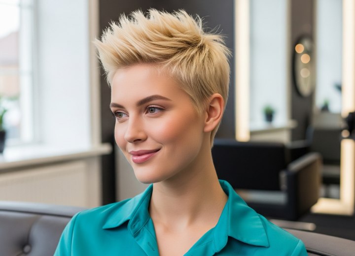 Pixie blond avec dégradé
