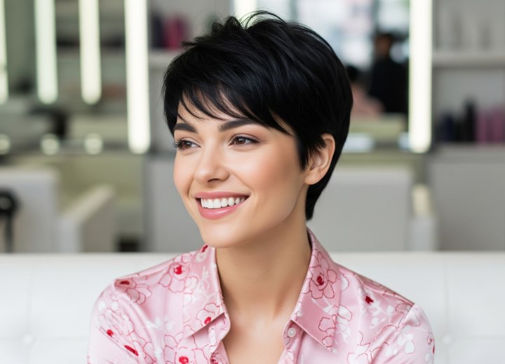 Pixie stylé avec frange