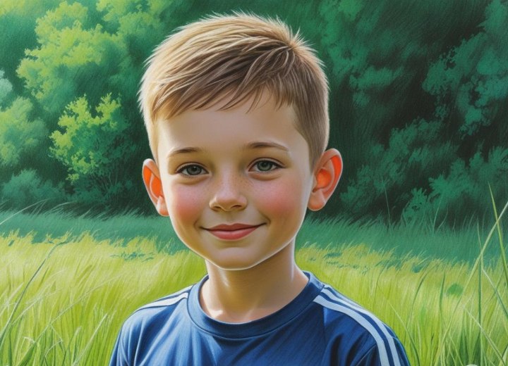Coupe de cheveux étagée pour petits garçons avec côtés courts