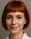 Coupe carré cheveux roux