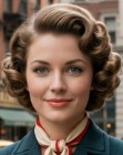 Coiffure des années 1950 avec boucles