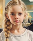 Coiffure pour jeunes filles avec tresse balayée sur le côté