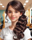 Cheveux avec ondulations balayées sur le côté