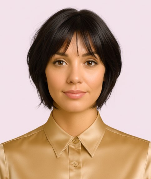 Carré effilé pour cheveux foncés