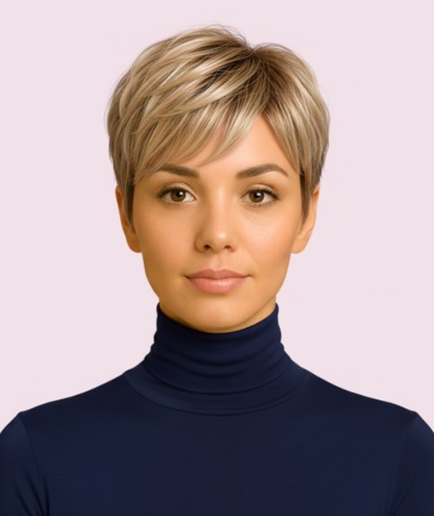 Coupe garçonne élégante pour cheveux blonds