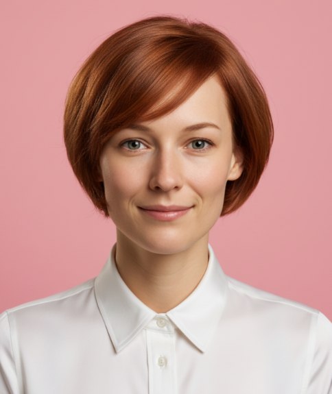 Carr&eacute; court styl&eacute; tombant autour de la m&acirc;choire