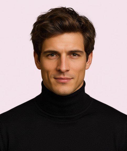 Coiffure masculine avec mèche relevée à l’avant