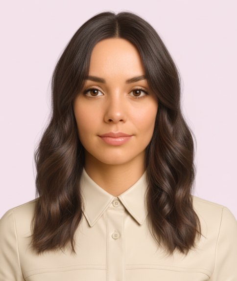 Longue et belle coiffure avec ondulations naturelles