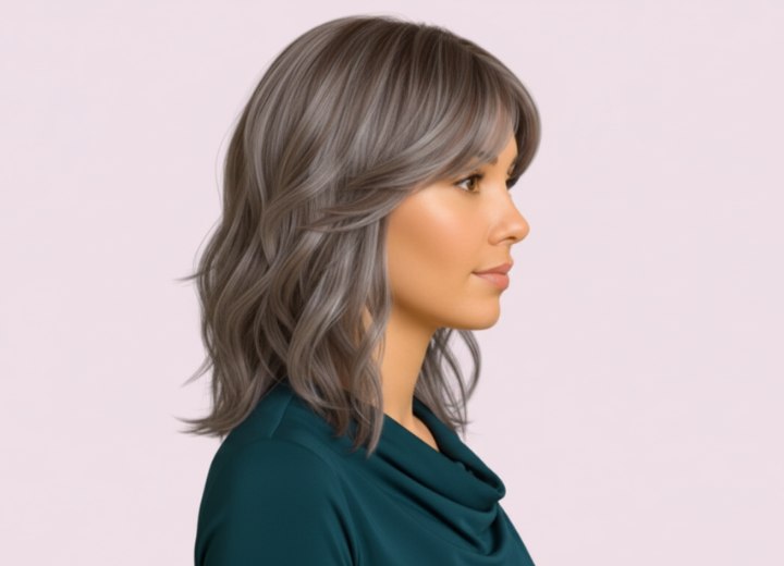 Cheveux longueur &eacute;paules avec d&eacute;grad&eacute; &ndash; Vue de c&ocirc;t&eacute;
