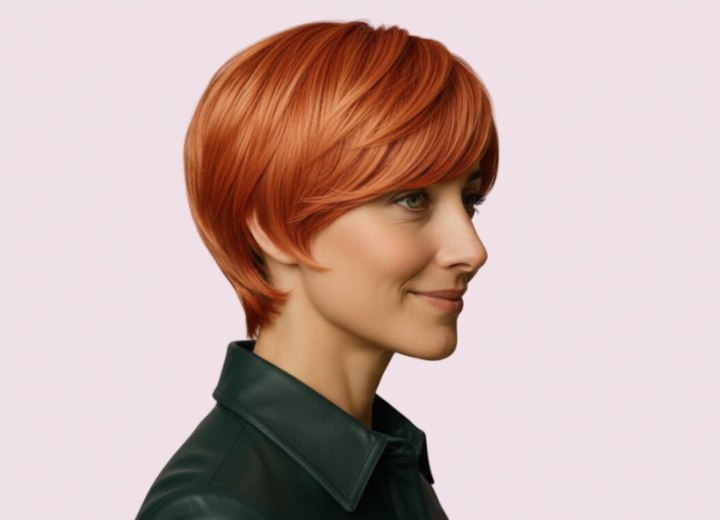 Coiffure courte à inspiration vintage – Vue de côté