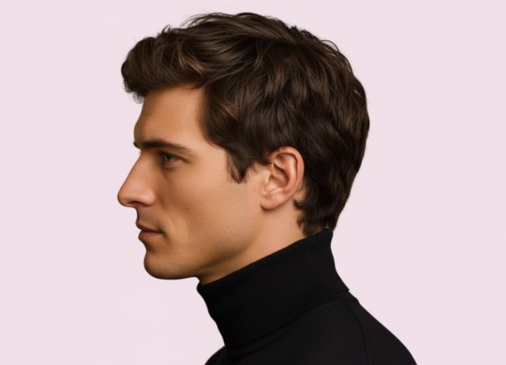 Look masculin moderne avec quiff – Vue de côté