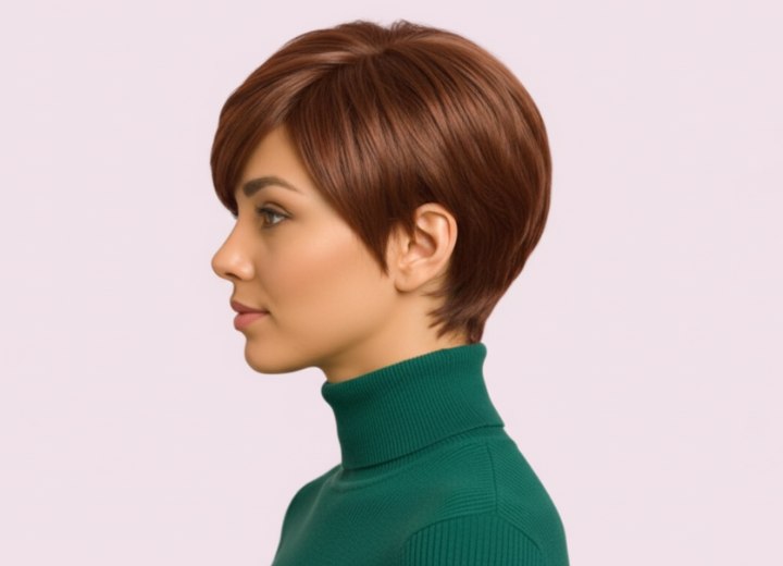 Cheveux courts frais et libérateurs – Vue de côté
