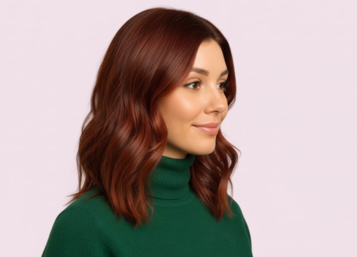 Style pour cheveux roux fonc&eacute;s &ndash; Vue de c&ocirc;t&eacute;