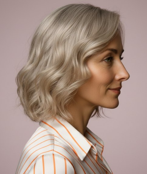 Cheveux mi-longs avec d&eacute;grad&eacute; &ndash; Vue de c&ocirc;t&eacute;