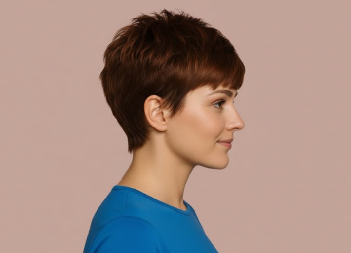 Coupe courte contemporaine avec des dégradés – Vue de côté