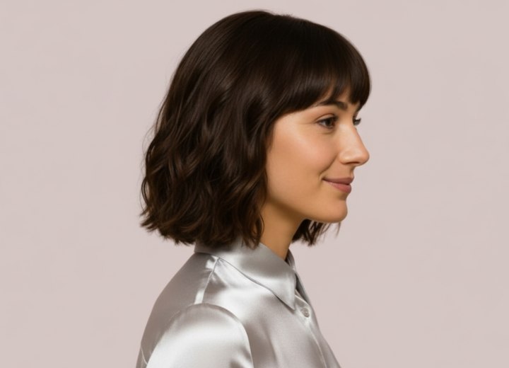 Style contemporain pour cheveux mi-longs